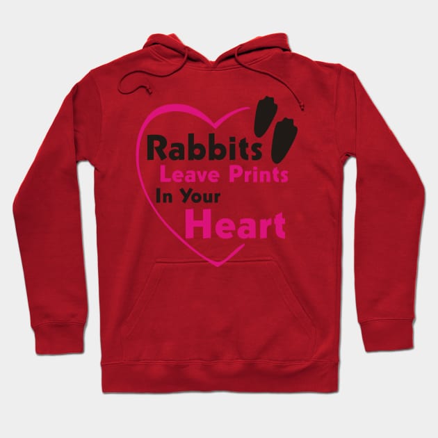 RABBITS LEAVE PRINTS IN YOUR HEART Hoodie by Lin Watchorn 